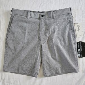 Walter Hagen Golf Shorts Seersucker Strech Fabric Black White Men's Size 30